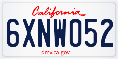 CA license plate 6XNW052