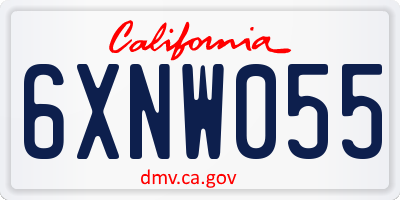 CA license plate 6XNW055