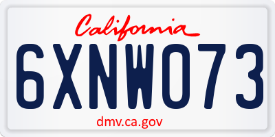 CA license plate 6XNW073