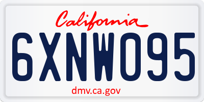 CA license plate 6XNW095