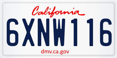 CA license plate 6XNW116