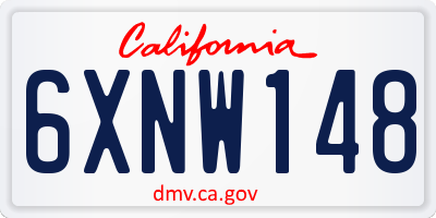 CA license plate 6XNW148