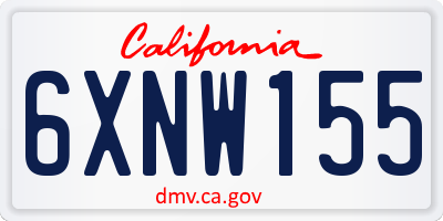 CA license plate 6XNW155