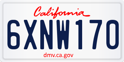CA license plate 6XNW170