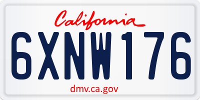 CA license plate 6XNW176