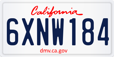 CA license plate 6XNW184