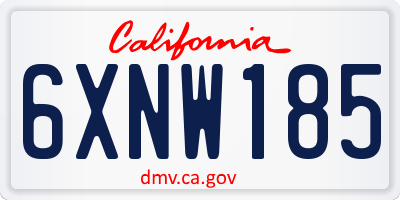 CA license plate 6XNW185