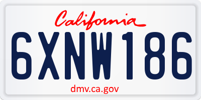 CA license plate 6XNW186