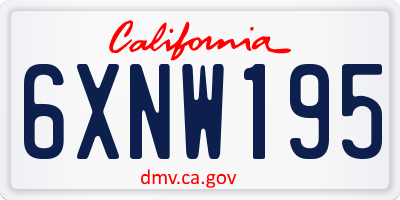 CA license plate 6XNW195