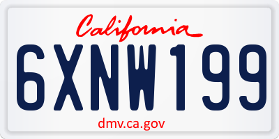 CA license plate 6XNW199