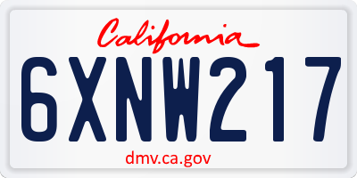CA license plate 6XNW217