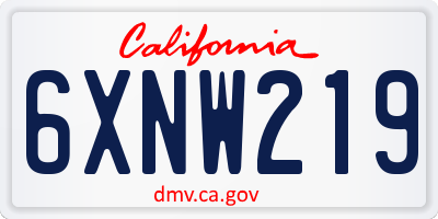 CA license plate 6XNW219