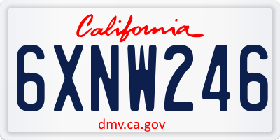 CA license plate 6XNW246