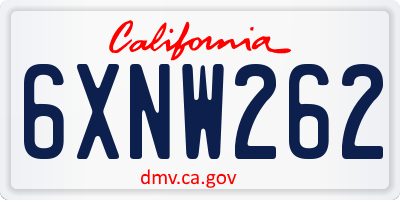 CA license plate 6XNW262