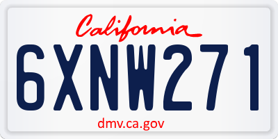 CA license plate 6XNW271