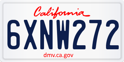 CA license plate 6XNW272