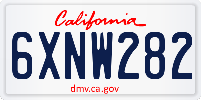 CA license plate 6XNW282