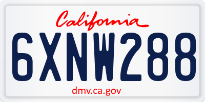 CA license plate 6XNW288