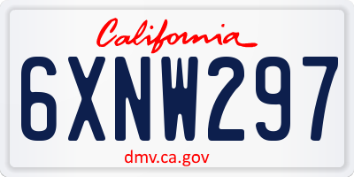 CA license plate 6XNW297