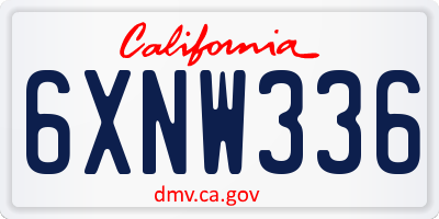 CA license plate 6XNW336