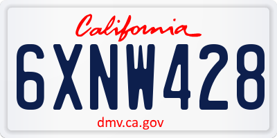 CA license plate 6XNW428