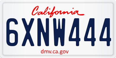 CA license plate 6XNW444