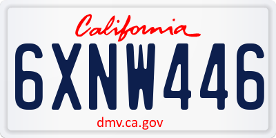 CA license plate 6XNW446