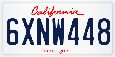 CA license plate 6XNW448