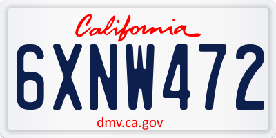 CA license plate 6XNW472