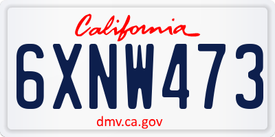CA license plate 6XNW473