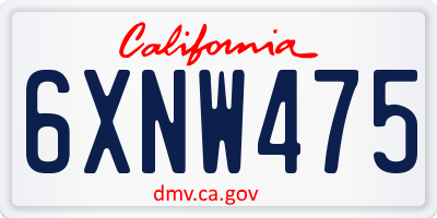 CA license plate 6XNW475