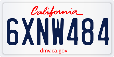 CA license plate 6XNW484