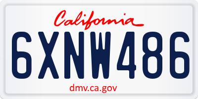CA license plate 6XNW486