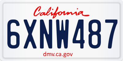 CA license plate 6XNW487