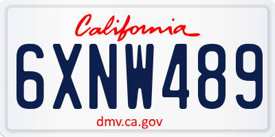CA license plate 6XNW489