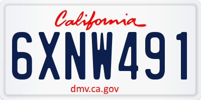 CA license plate 6XNW491