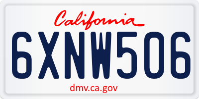 CA license plate 6XNW506