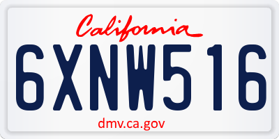 CA license plate 6XNW516