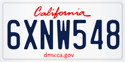 CA license plate 6XNW548