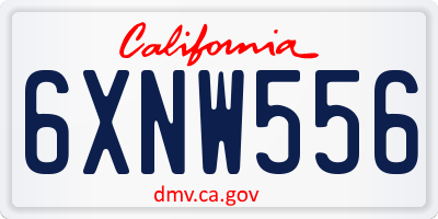 CA license plate 6XNW556