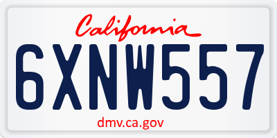 CA license plate 6XNW557