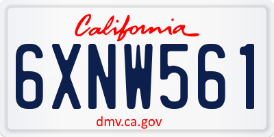 CA license plate 6XNW561