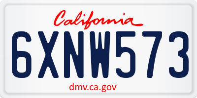 CA license plate 6XNW573