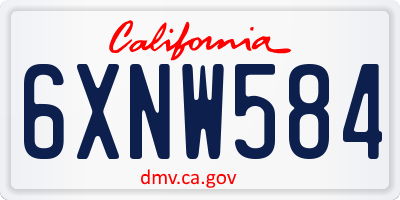 CA license plate 6XNW584