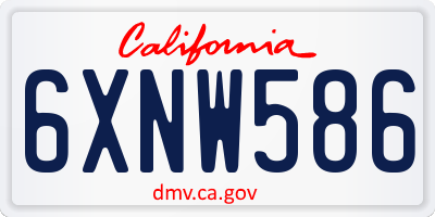 CA license plate 6XNW586