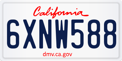 CA license plate 6XNW588