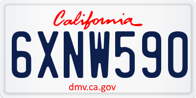 CA license plate 6XNW590