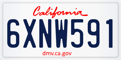 CA license plate 6XNW591