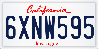 CA license plate 6XNW595