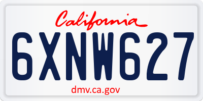 CA license plate 6XNW627